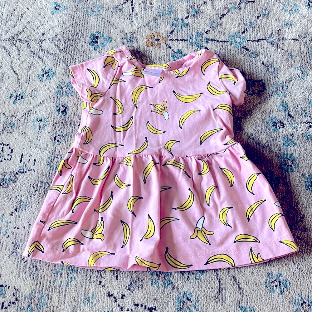 Hanna Andersson Pink Banana Dress; size 70 (6-12M)